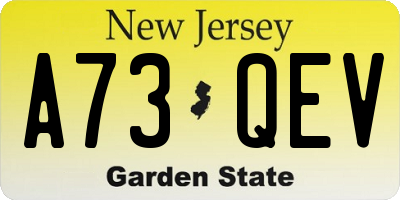 NJ license plate A73QEV