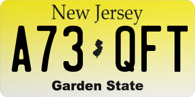 NJ license plate A73QFT