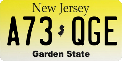 NJ license plate A73QGE