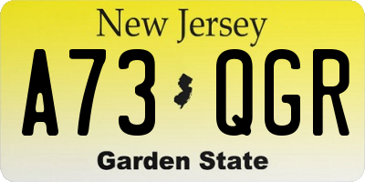NJ license plate A73QGR