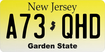 NJ license plate A73QHD