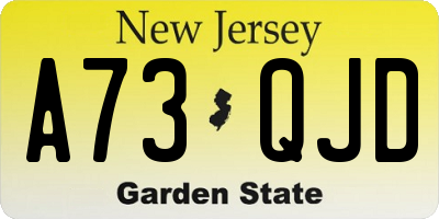 NJ license plate A73QJD