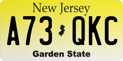 NJ license plate A73QKC