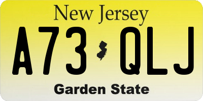 NJ license plate A73QLJ