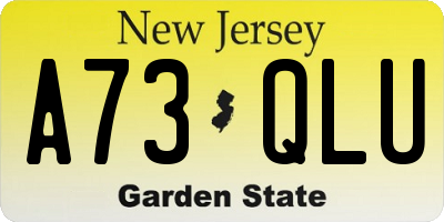NJ license plate A73QLU