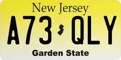 NJ license plate A73QLY