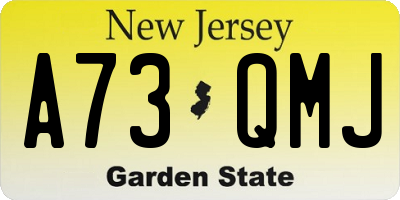 NJ license plate A73QMJ