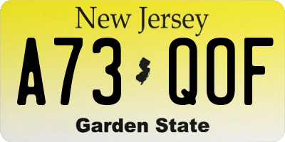 NJ license plate A73QOF