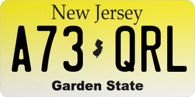 NJ license plate A73QRL