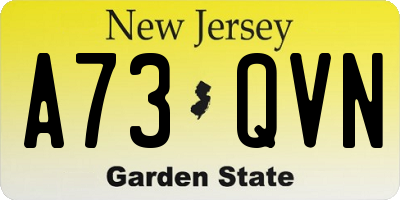 NJ license plate A73QVN