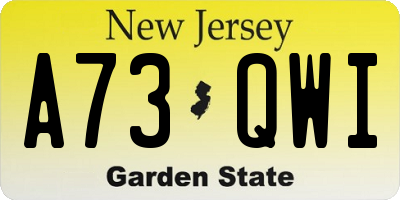 NJ license plate A73QWI