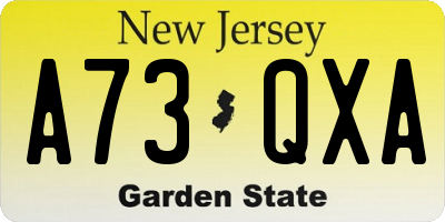 NJ license plate A73QXA