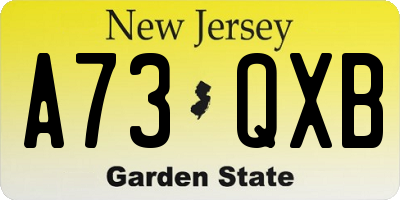 NJ license plate A73QXB
