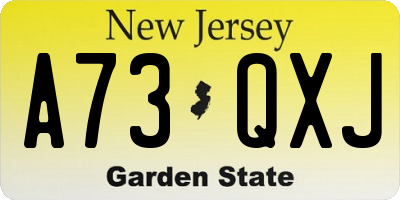 NJ license plate A73QXJ
