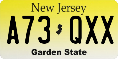 NJ license plate A73QXX