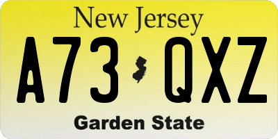 NJ license plate A73QXZ
