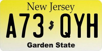 NJ license plate A73QYH