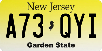 NJ license plate A73QYI