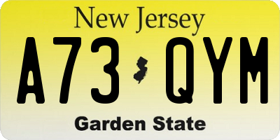 NJ license plate A73QYM