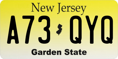 NJ license plate A73QYQ