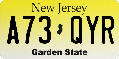 NJ license plate A73QYR