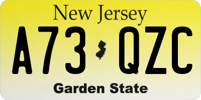 NJ license plate A73QZC