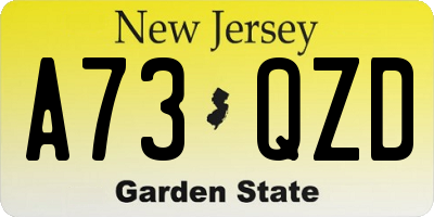 NJ license plate A73QZD