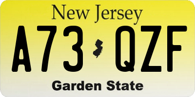 NJ license plate A73QZF