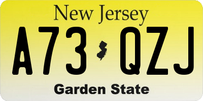 NJ license plate A73QZJ