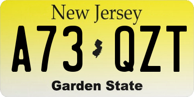 NJ license plate A73QZT