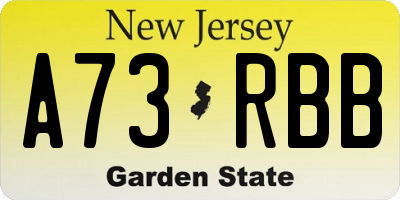 NJ license plate A73RBB