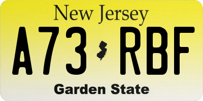 NJ license plate A73RBF