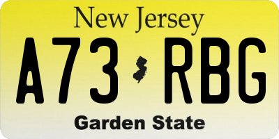 NJ license plate A73RBG