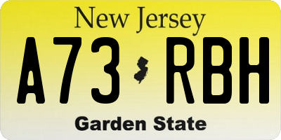 NJ license plate A73RBH