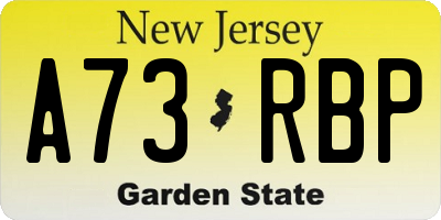 NJ license plate A73RBP
