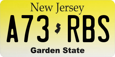 NJ license plate A73RBS