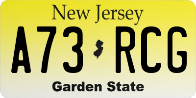 NJ license plate A73RCG