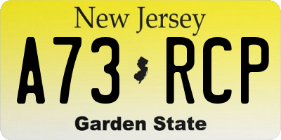 NJ license plate A73RCP