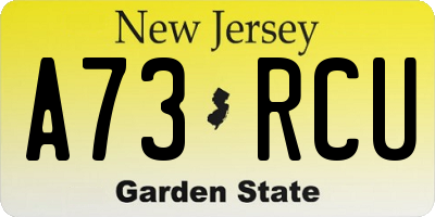 NJ license plate A73RCU