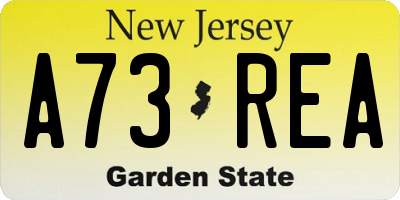 NJ license plate A73REA