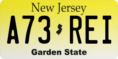 NJ license plate A73REI