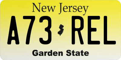 NJ license plate A73REL
