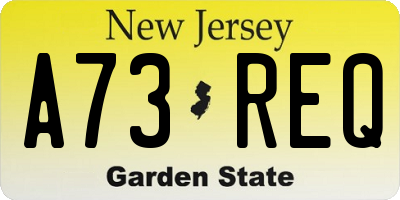 NJ license plate A73REQ
