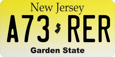 NJ license plate A73RER