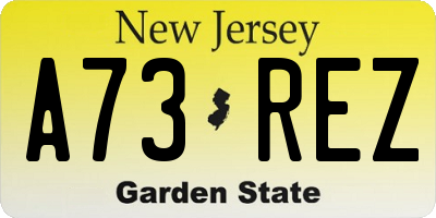 NJ license plate A73REZ