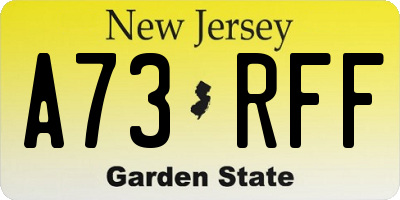 NJ license plate A73RFF