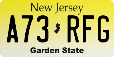 NJ license plate A73RFG