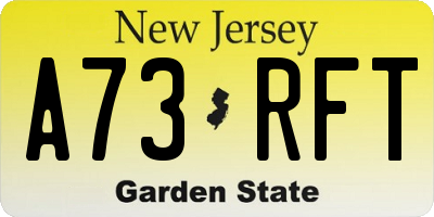NJ license plate A73RFT
