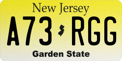 NJ license plate A73RGG