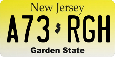 NJ license plate A73RGH